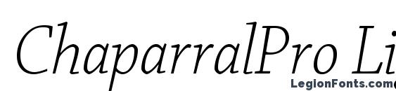 ChaparralPro LightItDisp font, free ChaparralPro LightItDisp font, preview ChaparralPro LightItDisp font