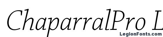 ChaparralPro LightItSubh font, free ChaparralPro LightItSubh font, preview ChaparralPro LightItSubh font