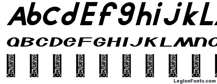 глифы шрифта Chlorinut, символы шрифта Chlorinut, символьная карта шрифта Chlorinut, предварительный просмотр шрифта Chlorinut, алфавит шрифта Chlorinut, шрифт Chlorinut