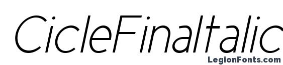 CicleFinaItalic font, free CicleFinaItalic font, preview CicleFinaItalic font