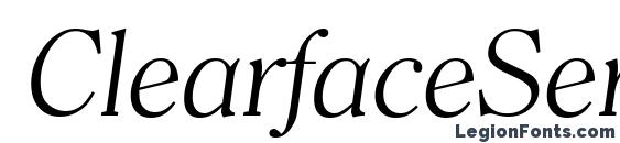 ClearfaceSerial Light Italic Font