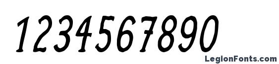 Clichee Italic Font, Number Fonts