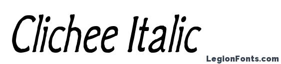 шрифт Clichee Italic, бесплатный шрифт Clichee Italic, предварительный просмотр шрифта Clichee Italic