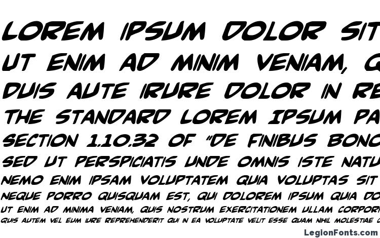 specimens Comic Book Commando Bold Italic font, sample Comic Book Commando Bold Italic font, an example of writing Comic Book Commando Bold Italic font, review Comic Book Commando Bold Italic font, preview Comic Book Commando Bold Italic font, Comic Book Commando Bold Italic font