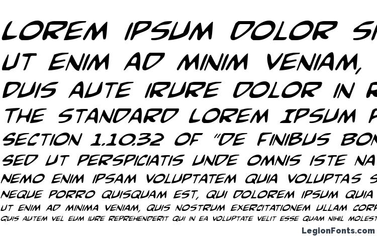 specimens Comic Book Commando Italic font, sample Comic Book Commando Italic font, an example of writing Comic Book Commando Italic font, review Comic Book Commando Italic font, preview Comic Book Commando Italic font, Comic Book Commando Italic font