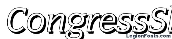шрифт CongressShadow Italic, бесплатный шрифт CongressShadow Italic, предварительный просмотр шрифта CongressShadow Italic