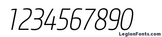 Шрифт Core Sans M 27 Cn ExtraLight Italic, Шрифты для цифр и чисел