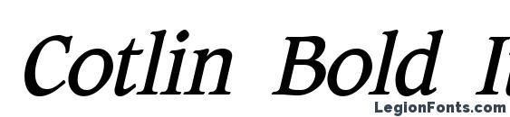Cotlin Bold Italic font, free Cotlin Bold Italic font, preview Cotlin Bold Italic font