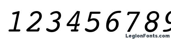 Courier 10 Pitch Italic BT Font, Number Fonts