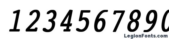 Courier Condensed Bold Italic Font, Number Fonts
