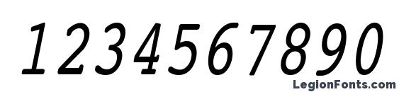 Courier Condensed Italic Font, Number Fonts
