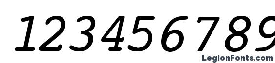 Courier Normal Italic Font, Number Fonts