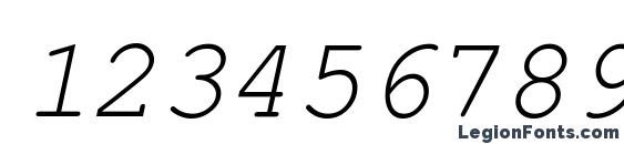Courier PS Italic Font, Number Fonts