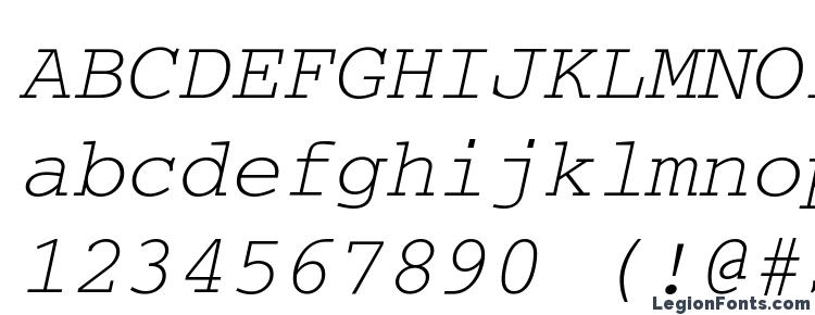 глифы шрифта CourierDOSCTT Italic, символы шрифта CourierDOSCTT Italic, символьная карта шрифта CourierDOSCTT Italic, предварительный просмотр шрифта CourierDOSCTT Italic, алфавит шрифта CourierDOSCTT Italic, шрифт CourierDOSCTT Italic