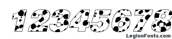Cow Spots Italic Font, Number Fonts
