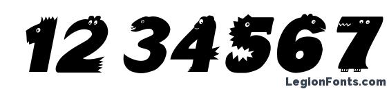 Crazy Creatures Bold Italic Font, Number Fonts