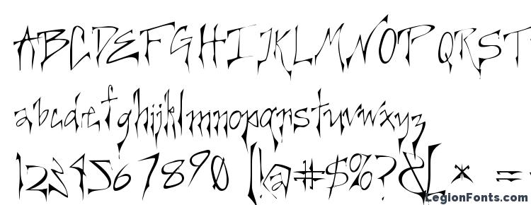 glyphs Creepygirl Light font, сharacters Creepygirl Light font, symbols Creepygirl Light font, character map Creepygirl Light font, preview Creepygirl Light font, abc Creepygirl Light font, Creepygirl Light font