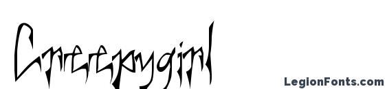 шрифт Creepygirl, бесплатный шрифт Creepygirl, предварительный просмотр шрифта Creepygirl