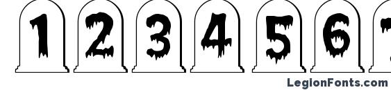 CreepyGraves Font, Number Fonts