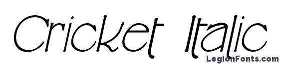 шрифт Cricket Italic, бесплатный шрифт Cricket Italic, предварительный просмотр шрифта Cricket Italic
