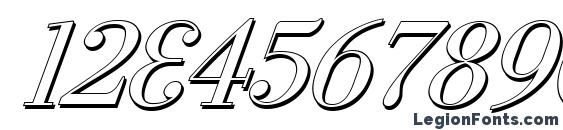 Cyberia Shadow Italic Font, Number Fonts
