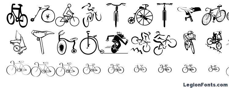 глифы шрифта Cycling, символы шрифта Cycling, символьная карта шрифта Cycling, предварительный просмотр шрифта Cycling, алфавит шрифта Cycling, шрифт Cycling