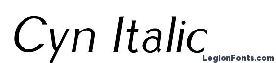 Cyn Italic font, free Cyn Italic font, preview Cyn Italic font