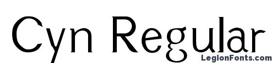 Cyn Regular font, free Cyn Regular font, preview Cyn Regular font