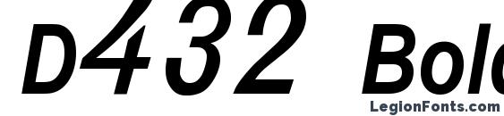 D432 Bold Italic Font