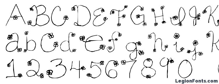 глифы шрифта Daisymae, символы шрифта Daisymae, символьная карта шрифта Daisymae, предварительный просмотр шрифта Daisymae, алфавит шрифта Daisymae, шрифт Daisymae