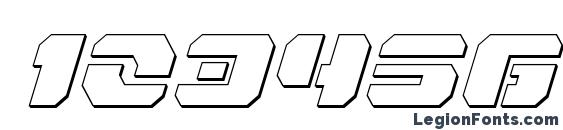 Dan Stargate Outline Italic Font, Number Fonts