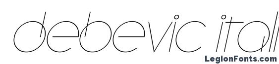 Debevic Italic font, free Debevic Italic font, preview Debevic Italic font