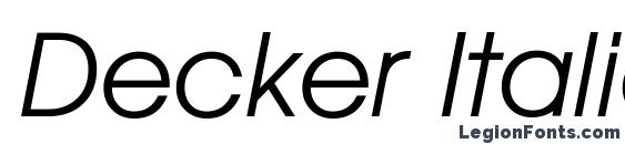 Decker Italic font, free Decker Italic font, preview Decker Italic font