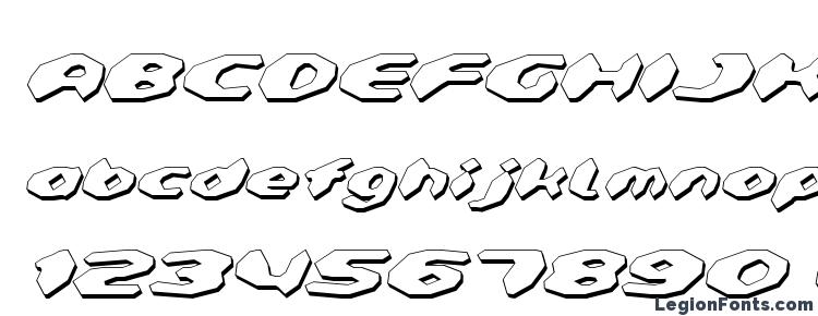 glyphs Detonator Shadow Italic font, сharacters Detonator Shadow Italic font, symbols Detonator Shadow Italic font, character map Detonator Shadow Italic font, preview Detonator Shadow Italic font, abc Detonator Shadow Italic font, Detonator Shadow Italic font