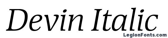 шрифт Devin Italic, бесплатный шрифт Devin Italic, предварительный просмотр шрифта Devin Italic