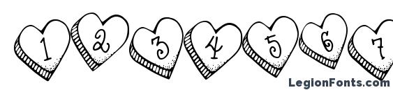 Dj candy heart Font, Number Fonts
