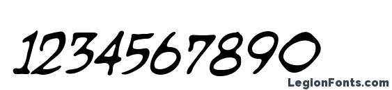 Dragonbones BB Italic Font, Number Fonts