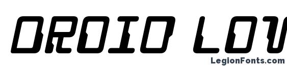 шрифт Droid Lover Italic, бесплатный шрифт Droid Lover Italic, предварительный просмотр шрифта Droid Lover Italic