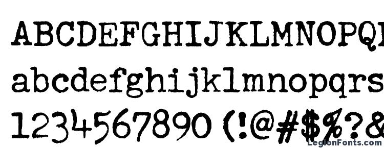 глифы шрифта DumbOldTypewriter Normal, символы шрифта DumbOldTypewriter Normal, символьная карта шрифта DumbOldTypewriter Normal, предварительный просмотр шрифта DumbOldTypewriter Normal, алфавит шрифта DumbOldTypewriter Normal, шрифт DumbOldTypewriter Normal