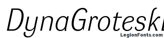 шрифт DynaGroteskL Italic, бесплатный шрифт DynaGroteskL Italic, предварительный просмотр шрифта DynaGroteskL Italic