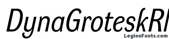 шрифт DynaGroteskRM Italic, бесплатный шрифт DynaGroteskRM Italic, предварительный просмотр шрифта DynaGroteskRM Italic