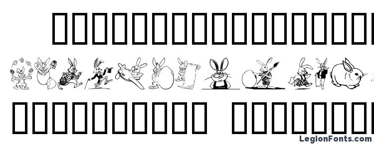 glyphs Easter bunny font, сharacters Easter bunny font, symbols Easter bunny font, character map Easter bunny font, preview Easter bunny font, abc Easter bunny font, Easter bunny font