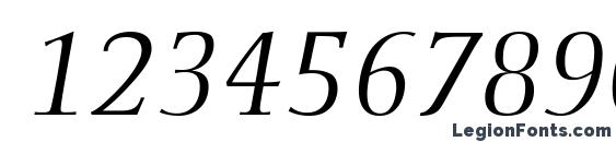 Ellington MT Light Italic Font, Number Fonts