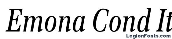 шрифт Emona Cond Italic, бесплатный шрифт Emona Cond Italic, предварительный просмотр шрифта Emona Cond Italic