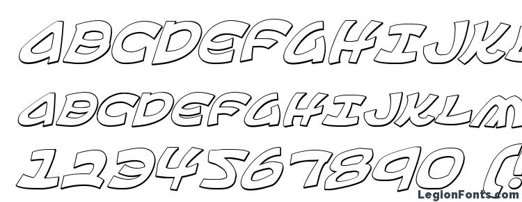 глифы шрифта Ephesian 3D Italic, символы шрифта Ephesian 3D Italic, символьная карта шрифта Ephesian 3D Italic, предварительный просмотр шрифта Ephesian 3D Italic, алфавит шрифта Ephesian 3D Italic, шрифт Ephesian 3D Italic