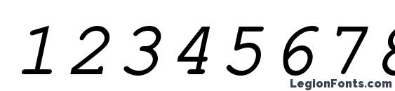 ER Kurier Mac Italic Font, Number Fonts