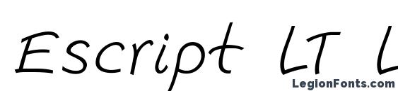 шрифт Escript LT Light Italic, бесплатный шрифт Escript LT Light Italic, предварительный просмотр шрифта Escript LT Light Italic