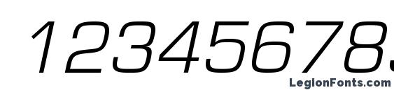 Eurofontlightc italic Font, Number Fonts