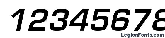 Eurofontmediumc italic Font, Number Fonts