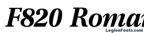F820 Roman BoldItalic Font, Bold Fonts